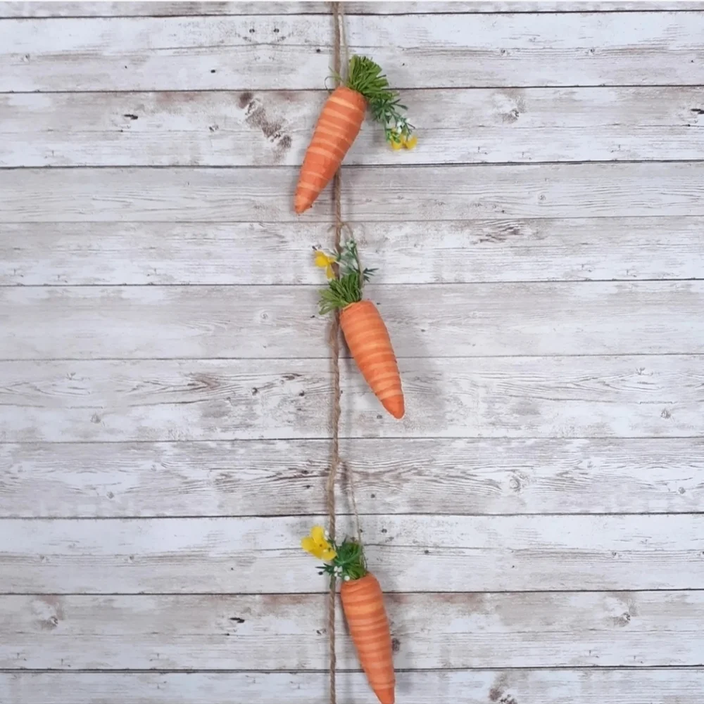 Spring Garland Carrots Easter Flowers 49 Inch